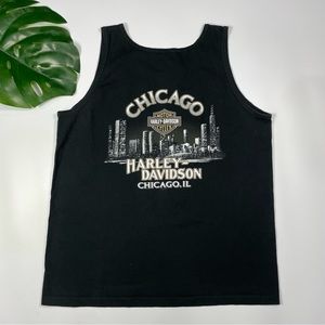 Vtg Harley Davidson 2005 Chicago black tank Sz XL